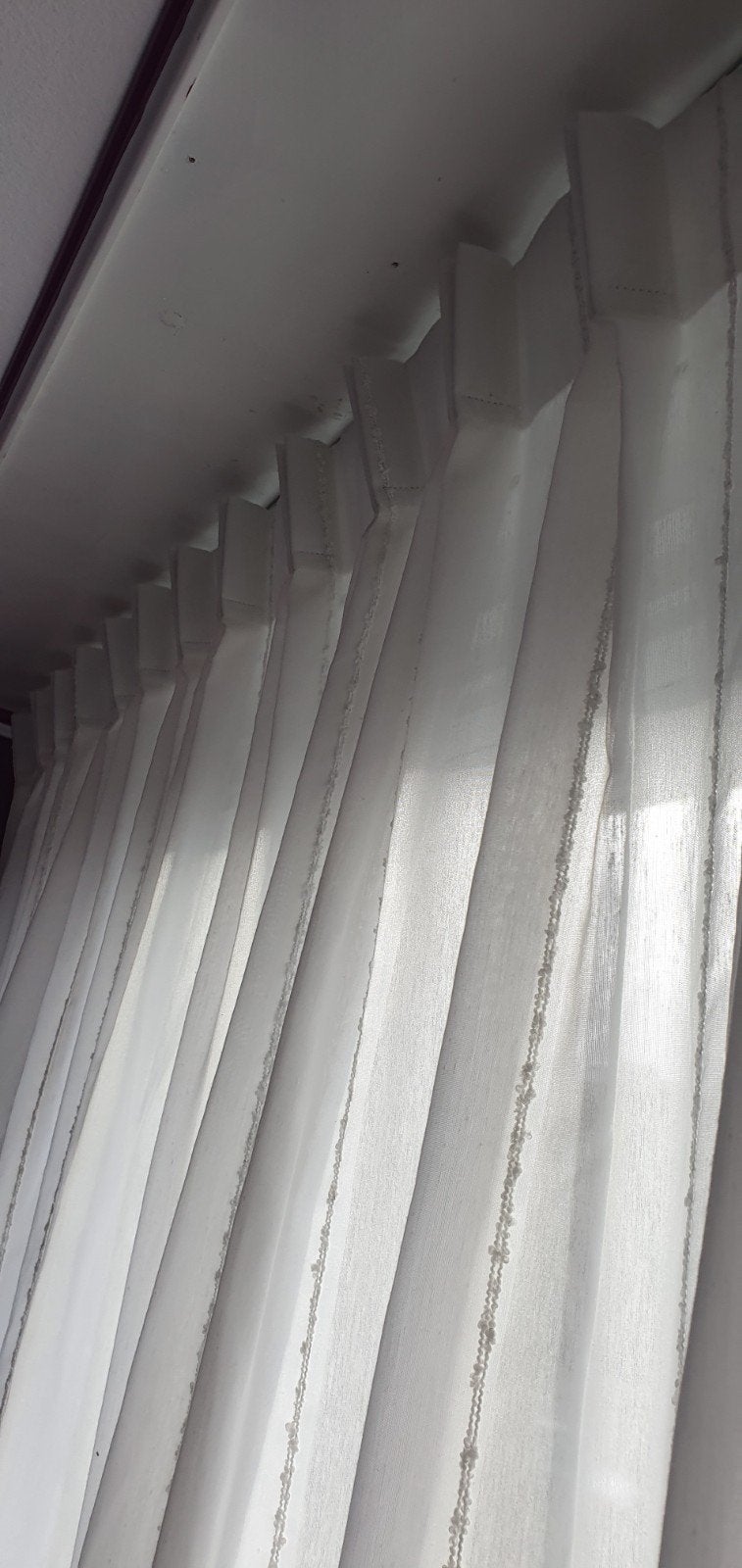 Witte vitrage met loodveter en plooiafwerking 2stuks, Vitrage, Overige merken, Wit, Ophalen of Verzenden