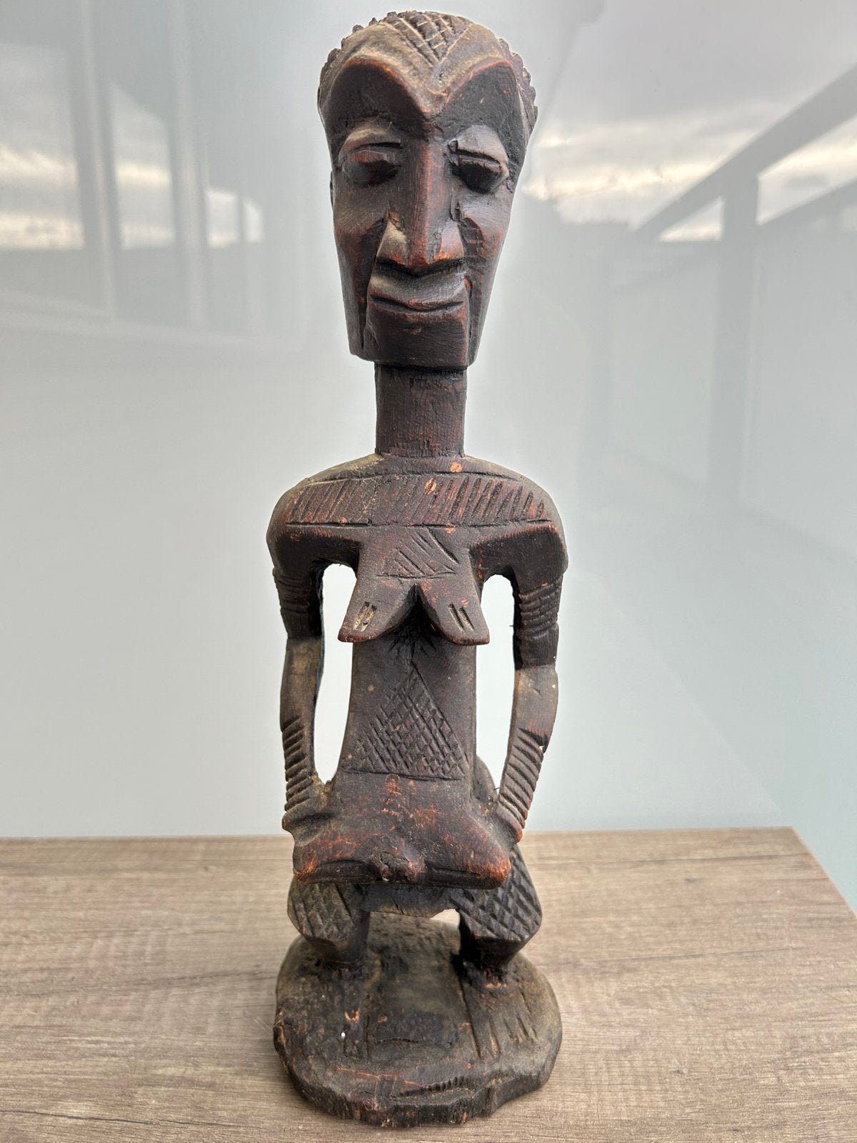 Afrikaans voorouder beeld, Antiek en Kunst, Hout, 40 cm, Afrika, Houtsnijwerk