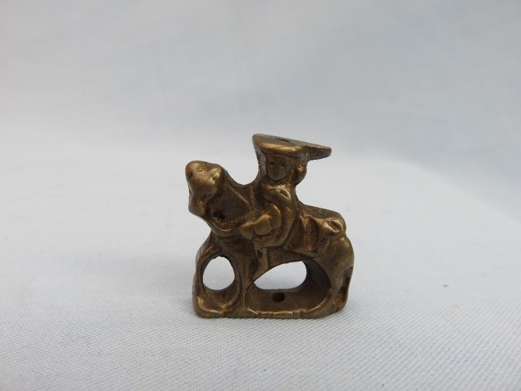 Brons ruiter ornament van klok gewicht - 19e -20e eeuw, Antiek en Kunst, Ophalen of Verzenden, Brons