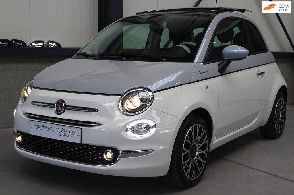 Fiat 500 1.0 HYBRID "DOLCE VITA" - ELEKTR.S/K DAK !/NAVI/AIR, Auto's, Fiat, Voorwielaandrijving, Gebruikt, 4 stoelen, Leder en Stof
