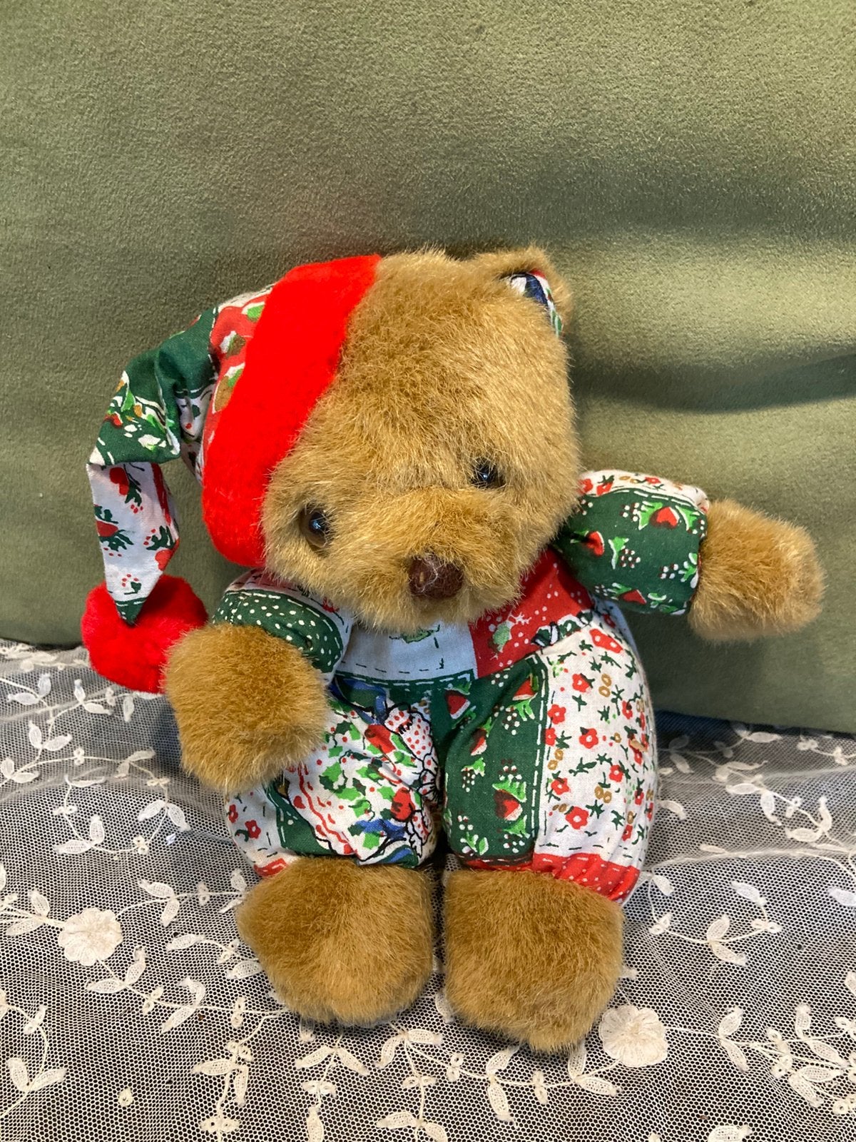 Kerst beertje, knuffel (081025s), Ophalen of Verzenden, Zo goed als nieuw