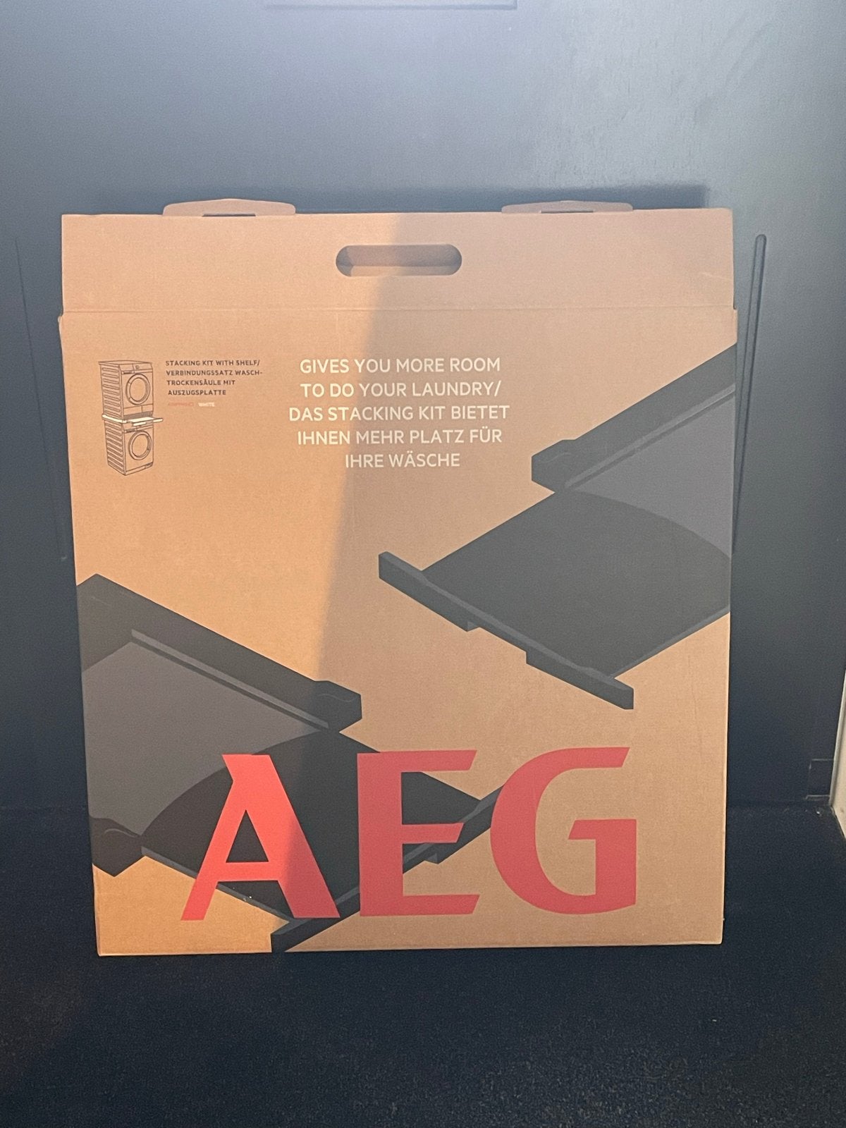 AEG Stapelkit met uitschuifbaar werkblad (wit), Witgoed en Apparatuur, Onderdelen en Toebehoren, Ophalen, Zo goed als nieuw