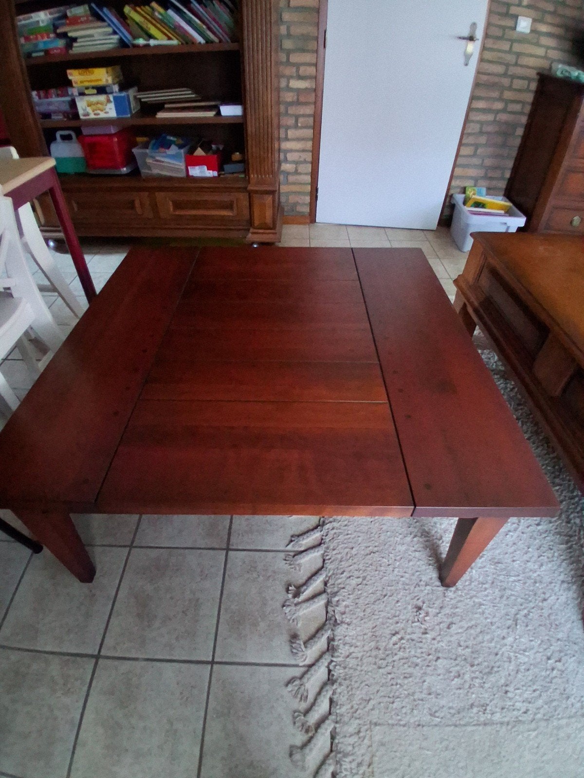 Salontafel 100x100 cm, zo goed als nieuw, Vierkant, Ophalen of Verzenden, Zo goed als nieuw, Kersenhout
