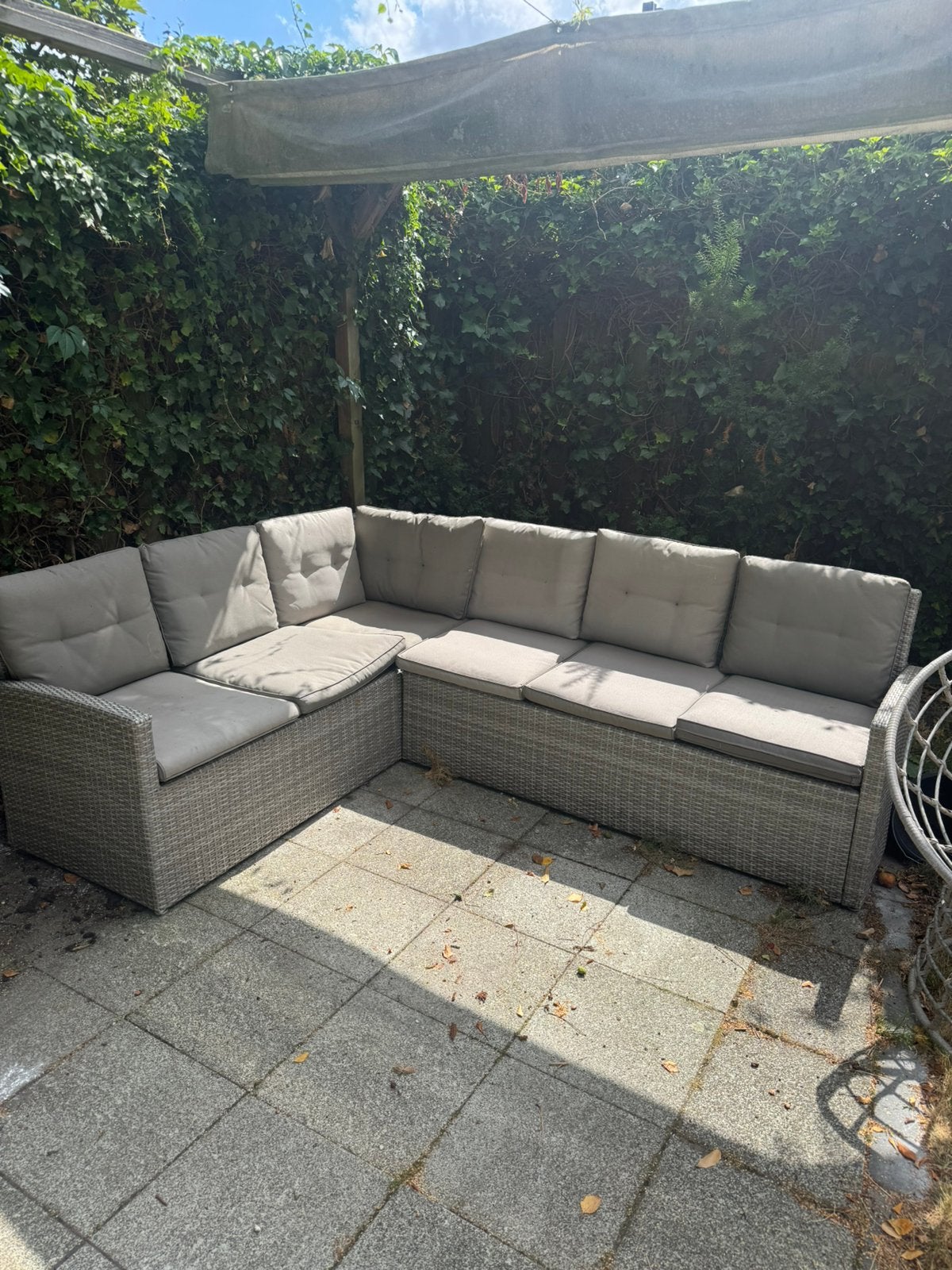 Loungebank tuin, Ophalen, Kunststof, Gebruikt, 6 zitplaatsen
