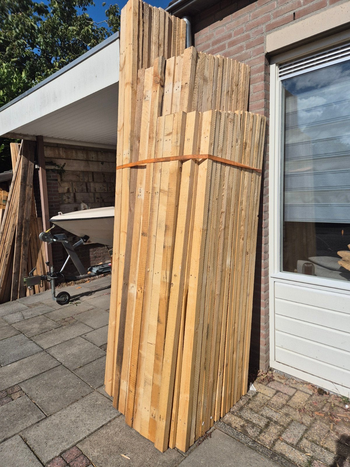 balkhout vuren hout bouwhout 4 x7 lengte 3 meter, Ophalen, Minder dan 3 meter, Zo goed als nieuw, 2 meter of meer