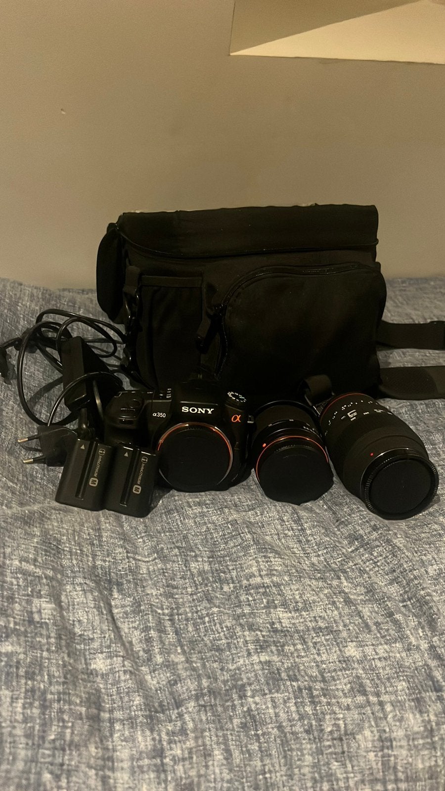 Sony a350 met twee lenzen, Audio, Tv en Foto, 14 megapixels, Spiegelreflex, Bodydop, Ingebouwde flitser