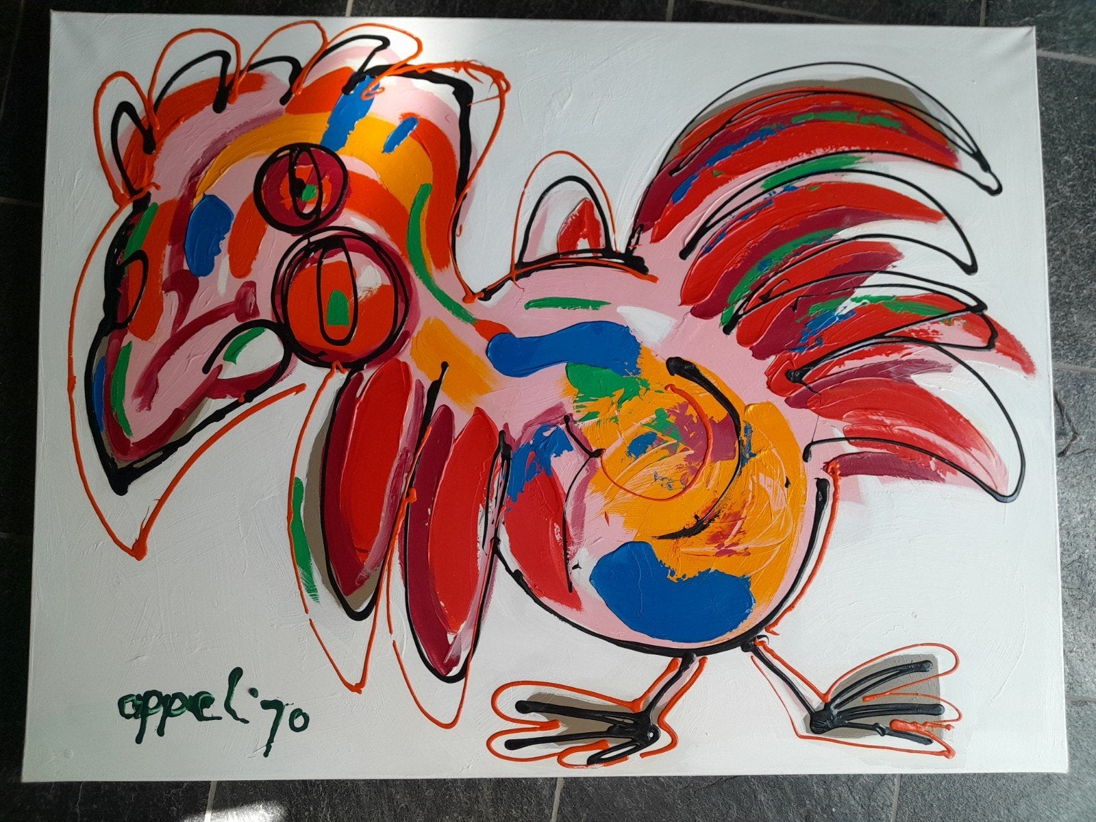 Olieverf schilderij figuratieve afbeelding Vogel, Ophalen