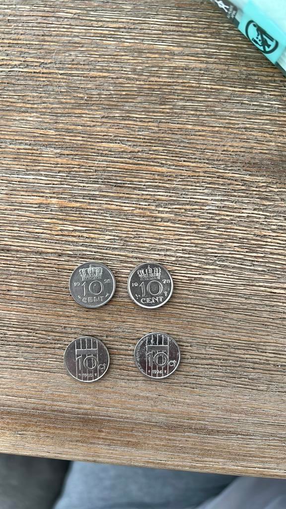 Aangeboden: 4 dubbeltjes, Zilver, Overige landen, Ophalen of Verzenden, 10 cent