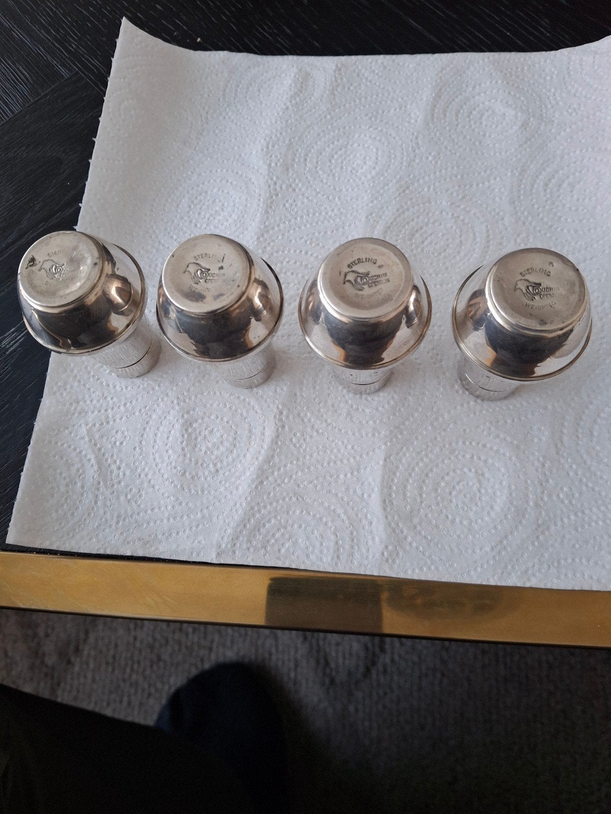 4 sterling zilveren peper en zout potjes, Ophalen of Verzenden