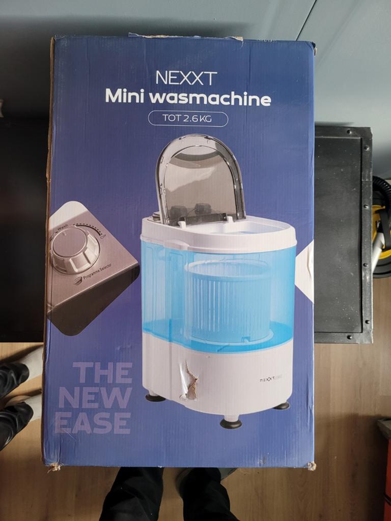 NEXXT Mini Wasmachine met Centrifuge - 2.6 KG, Minder dan 1200 toeren, Minder dan 85 cm, 4 tot 6 kg, Bovenlader