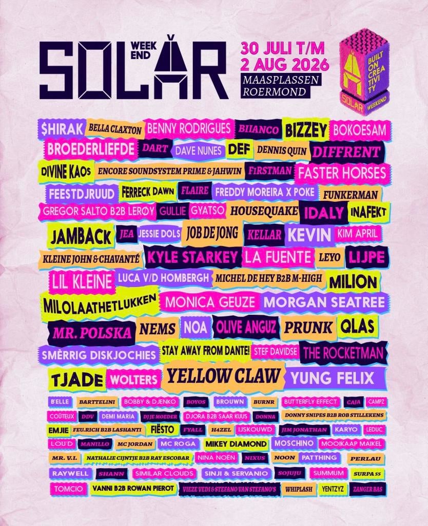 Solar Weekend Festival 2 Augustus 2026 (4 Zondag Tickets), Tickets en Kaartjes, Drie personen of meer