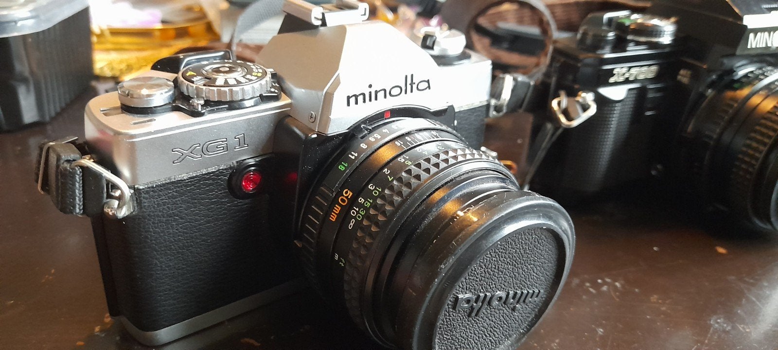 Minolta XG1 en Minolta X-700, Ophalen of Verzenden, Gebruikt, Spiegelreflex, Minolta