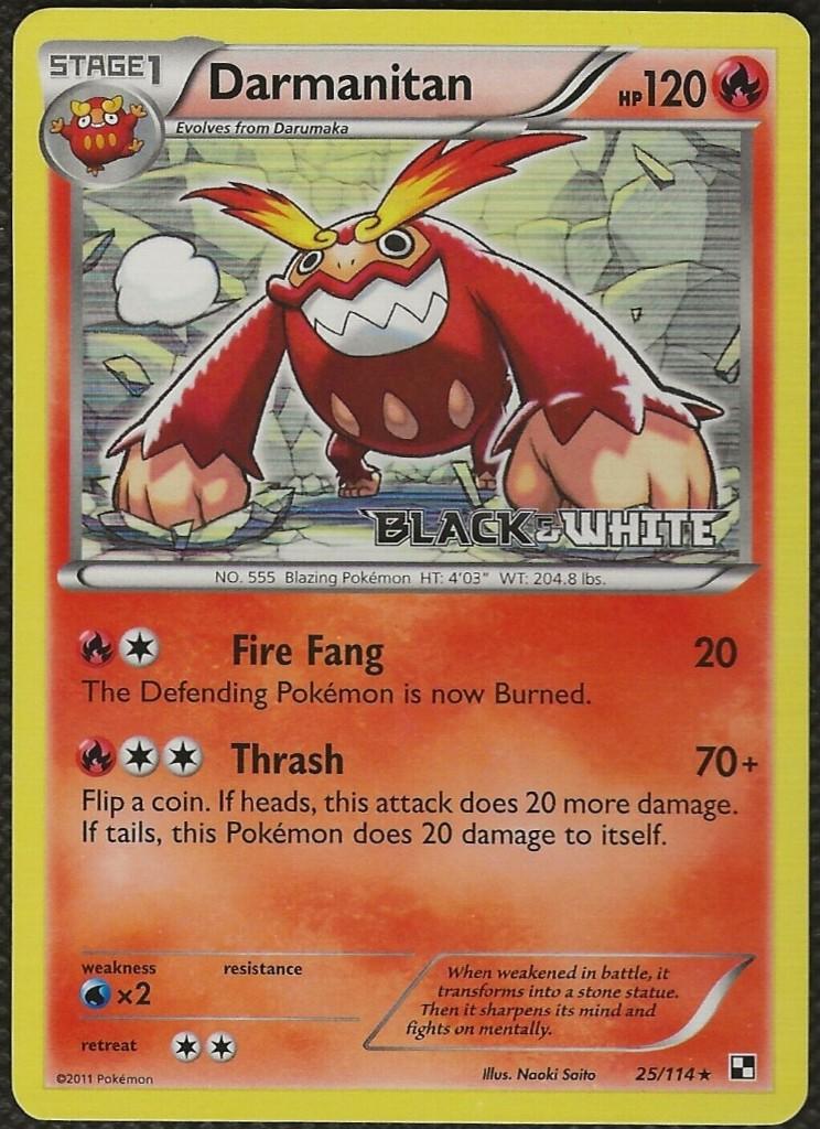 Pokemon prerelease promo holo darmanitan black & white serie, Ophalen of Verzenden, Zo goed als nieuw, Losse kaart, Foil