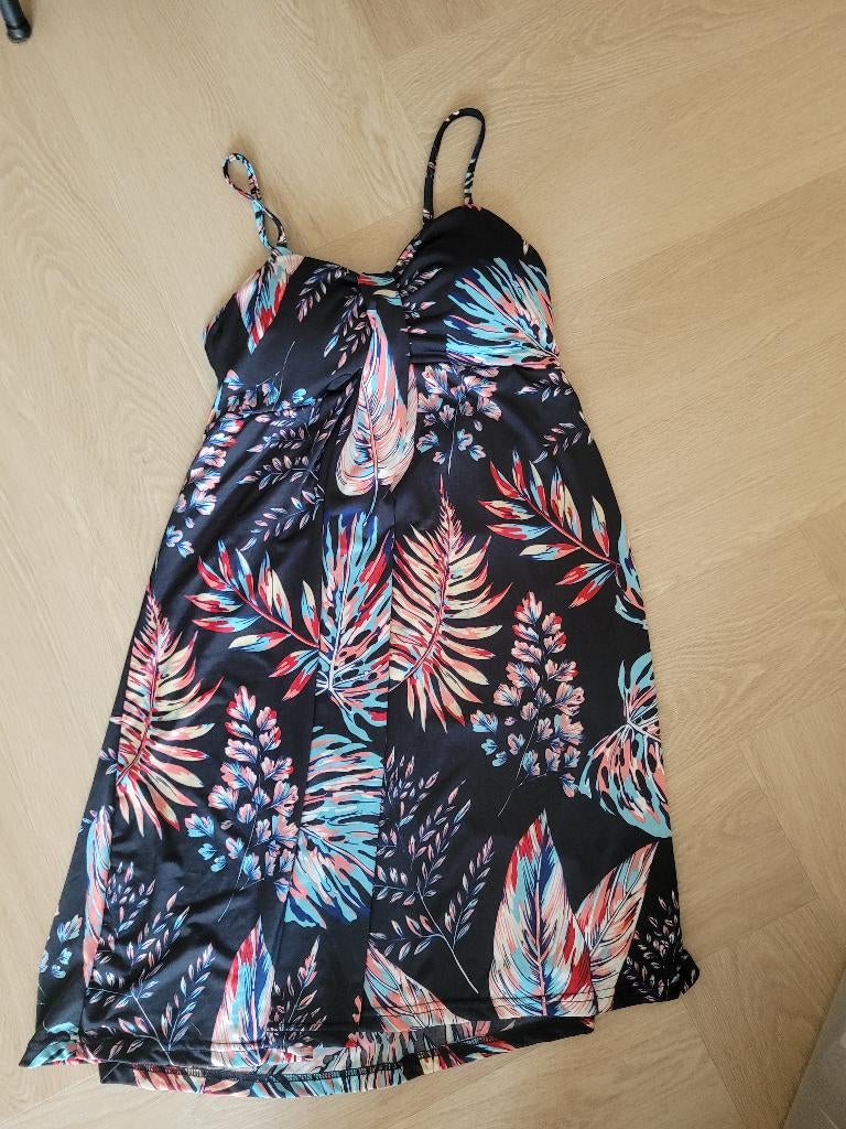 Zwarte zomerjurk met spaghettibandjes One Size, Maat 38/40 (M), Zwart, Nieuw, Ophalen of Verzenden