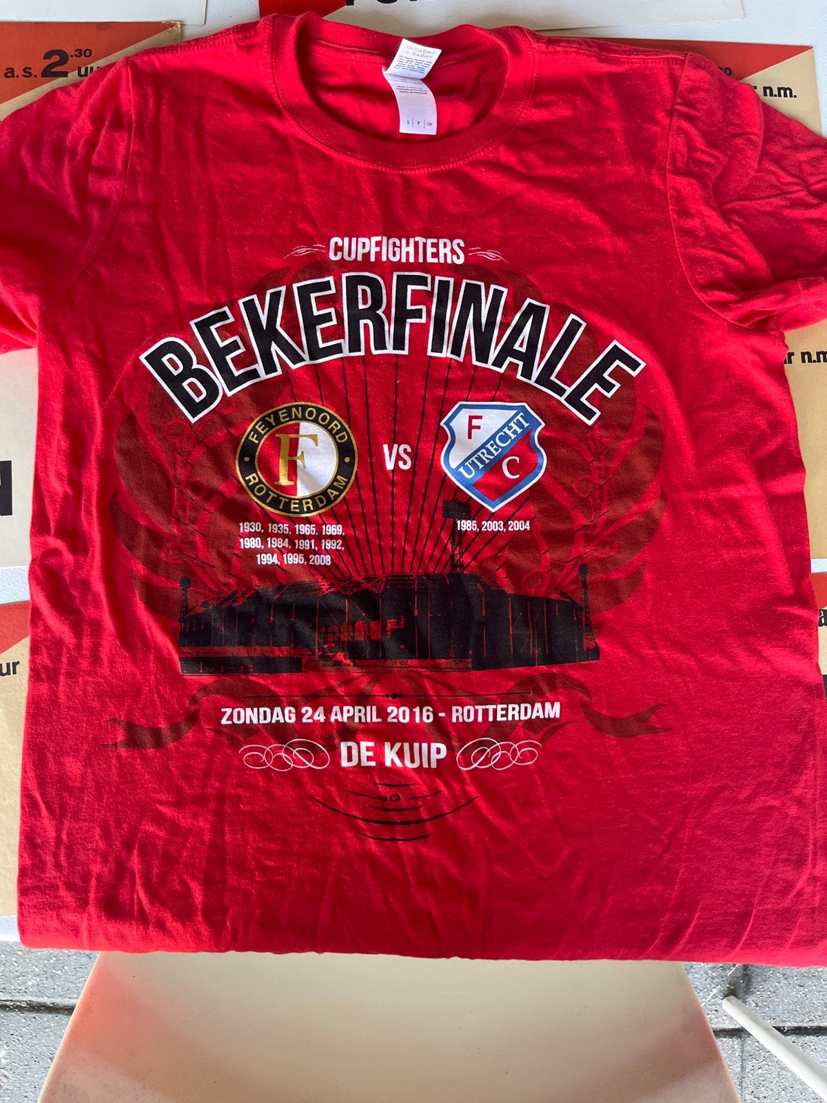 Feyenoord - FC Utrecht Bekerfinale Shirt 2016 - Maat S, Ophalen of Verzenden, Nieuw, Maat 46 (S) of kleiner, Rood