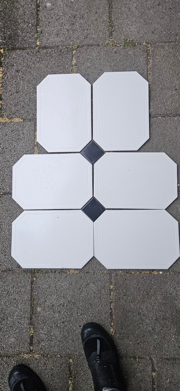 Wandtegels - Wit, Achthoekig, Keramiek (ca. 18m²), Ophalen, Gebruikt, Minder dan 20 cm, 20 tot 40 cm