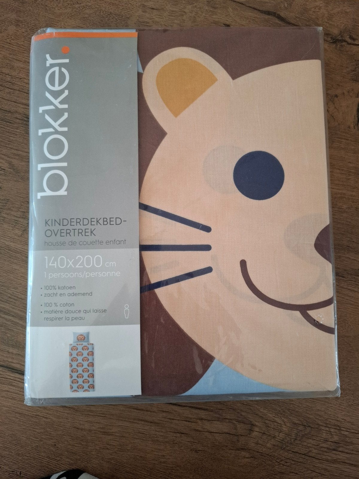 Nieuw Blokker Kinderdekbedovertrek Leeuw 140x200 cm, Overige merken, Nieuw, Ophalen of Verzenden, Ademend