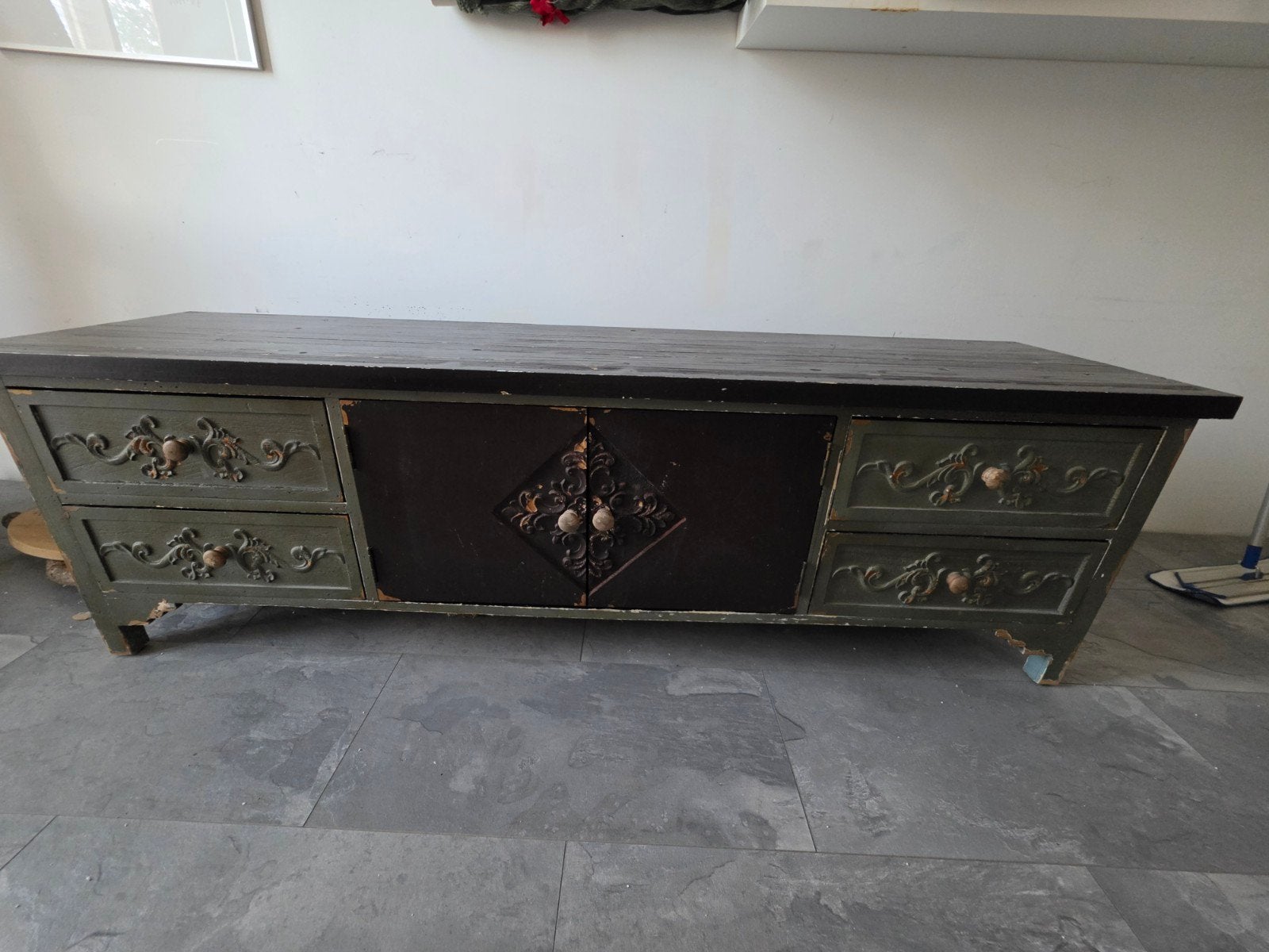 Vintage dressoir/tv-meubel met lades en deuren, Ophalen