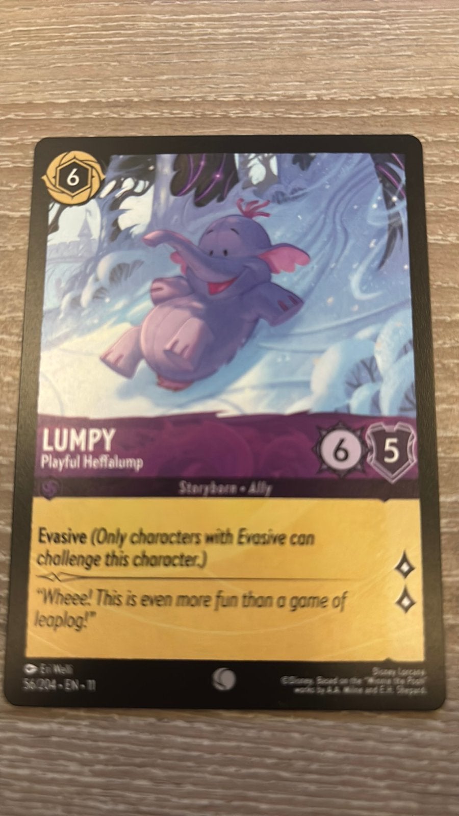 Disney Lorcana Lumpy playful heffalump 56-204 11WSP nonfoi, Ophalen of Verzenden, Zo goed als nieuw, Losse kaart