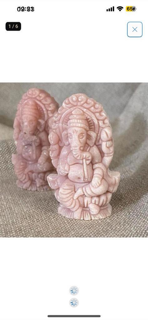 Pink Opal Hindu Deity Ganesha remover of obstacles, Ophalen of Verzenden