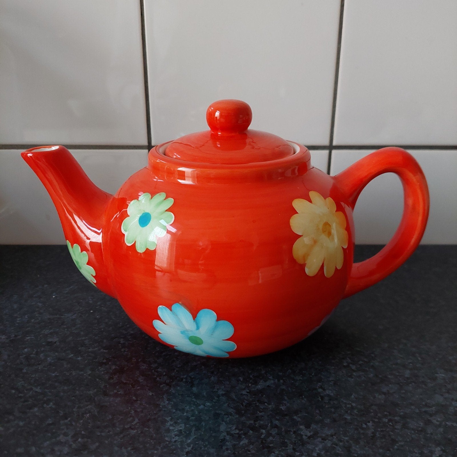 Vrolijke bloemetjes theepot, Antiek en Kunst, Ophalen of Verzenden