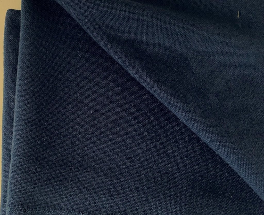 Gabriel Interglobe Wool 66104 Dark Blue; restant meubelstof, Wol, Blauw, 120 cm of meer, Nieuw