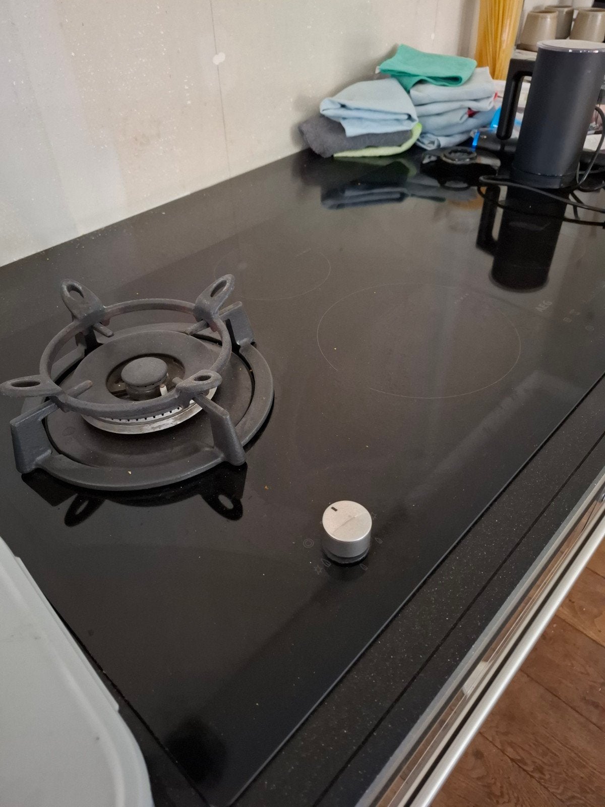 Inductie kookplaat met gas wokbrander, Witgoed en Apparatuur, Kookplaten, Ophalen of Verzenden, Inbouw, Gas, 5 kookzones of meer