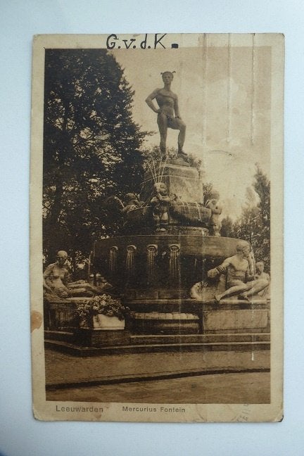 1912 1930  LEEUWARDEN Mercurius fontein, Ophalen, Voor 1920, Gelopen, Friesland