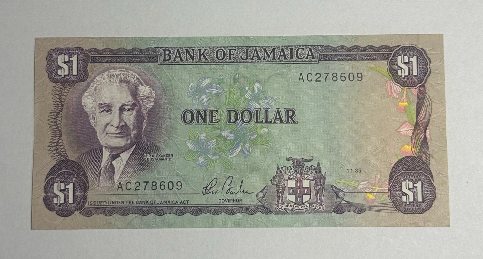 Jamaica 1 Dollar biljet (UNC), Ophalen of Verzenden, Midden-Amerika, Los biljet