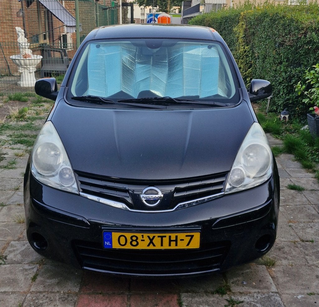 Nissan Note 1.4 16V 2012 Zwart steenkoude airco, Voorwielaandrijving, Stof, Zwart, 4 cilinders