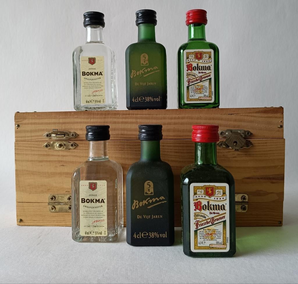 kistje Bokma flacons 4 cl. compleet, Ophalen of Verzenden, Frankrijk, Overige typen