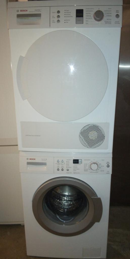 Set Bosch Wasmachine en wp droger, 6 tot 8 kg, Ophalen of Verzenden, 1200 tot 1600 toeren, 85 tot 90 cm