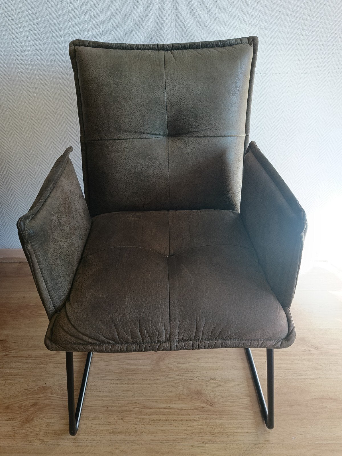 Groene stoel, 3 jaar oud, goede staat, Huis en Inrichting, Stoelen, Ophalen, Gebruikt, Overige kleuren, Eén