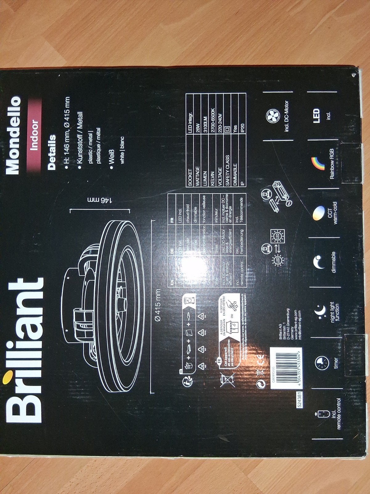 Nieuwe ventilator/plafondlamp, Ophalen, Modern, Meerkleurig, Nieuw