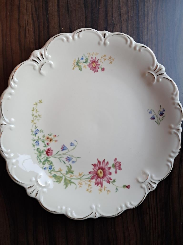 Vintage Alka Bavaria schaal - Bloemen & Goudrand - High Tea, Antiek en Kunst, Ophalen
