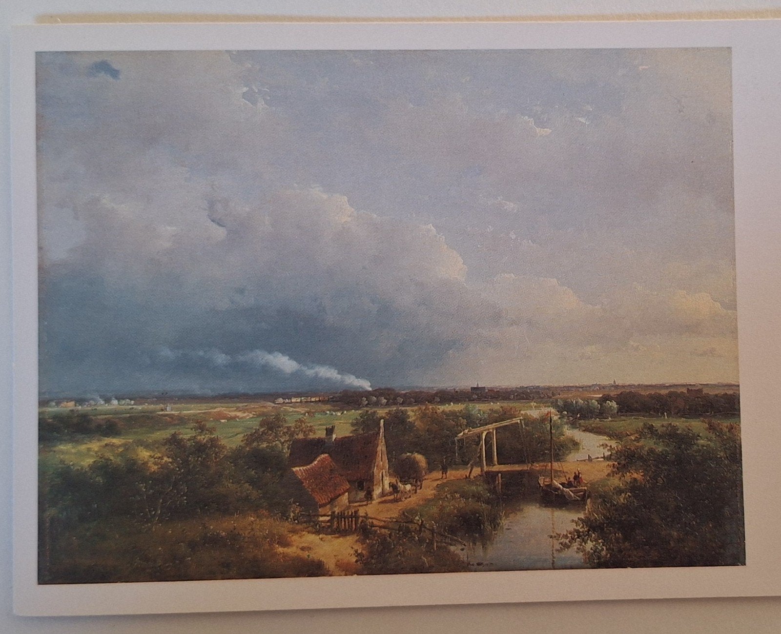 Ansichtkaart Andreas Schelfhout - Landschap met spoorlijn, Ophalen of Verzenden