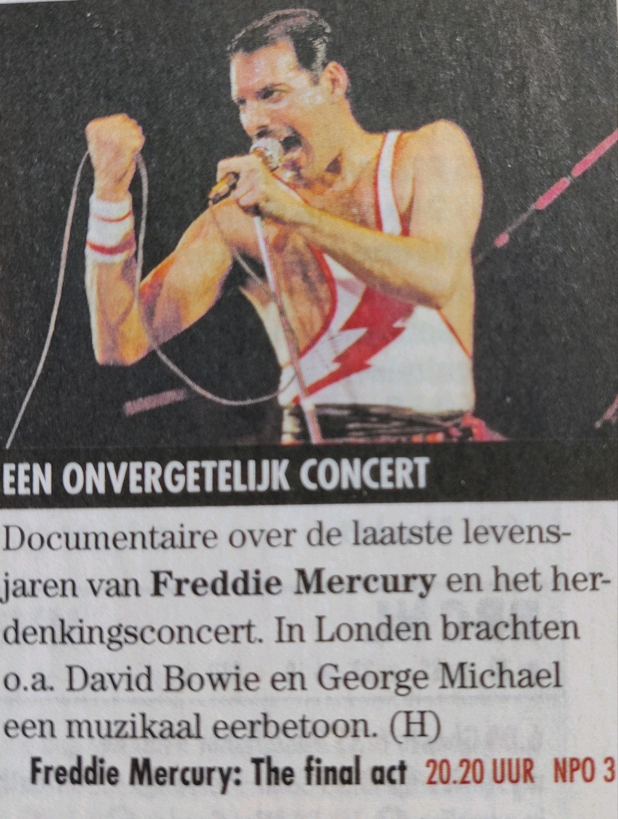 Freddie Mercury knipsel, Verzamelen, Ophalen of Verzenden, 1980 tot heden, Knipsel(s)