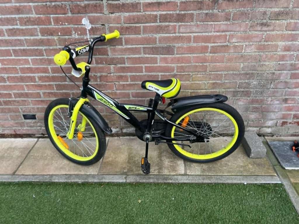 Amigo BMX Jongensfiets - Zwart/Geel, Terugtraprem, 20 inch, Ophalen, Overige merken