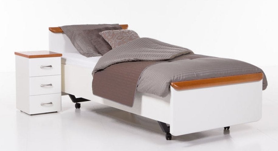 Elektrisch Hoog-Laag Bed 90x200 | Vroomshoop + Hansa Lift, Ophalen, 90 cm, Eenpersoons, Wit