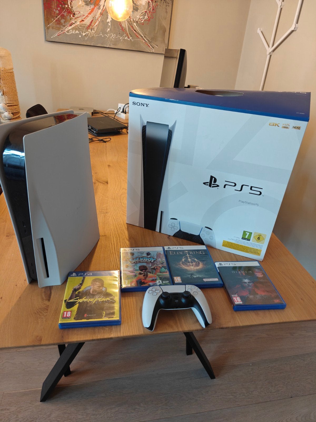 PS5 Disc Edition 825GB met 4 Topgames en Accessoires, Verzenden, Zo goed als nieuw, Playstation 5