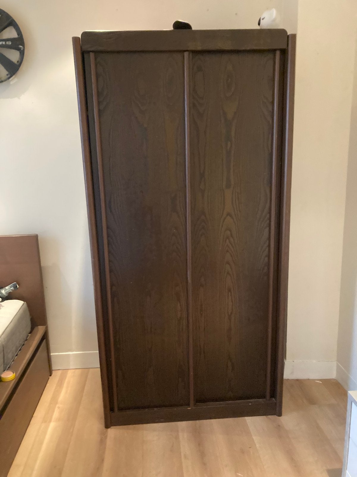 Kleerkast donkerbruin 2.02m x 95cm, Huis en Inrichting, Kasten | Kledingkasten, Ophalen, Gebruikt, 50 tot 100 cm, Minder dan 100 cm