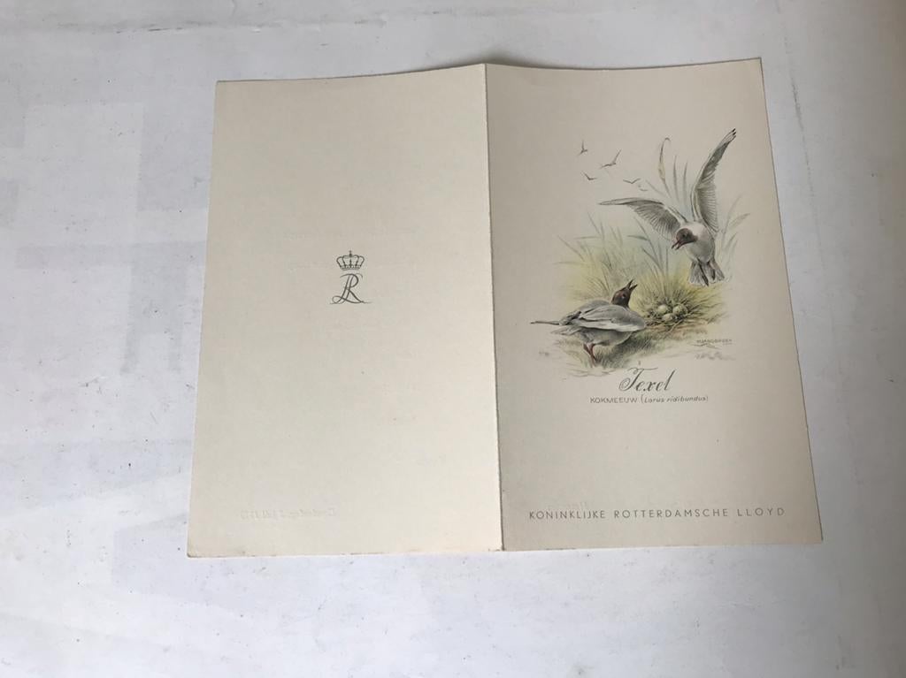 Kon. Rotterdamsche Lloyd, menu Willem Ruys 2.07.1959, Ophalen of Verzenden, Gebruikt, Kaart, Foto of Prent
