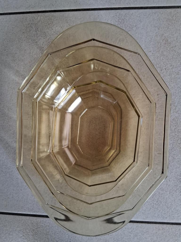Glazen serveer schalen VINTAGE, Ophalen, Rond, Glas