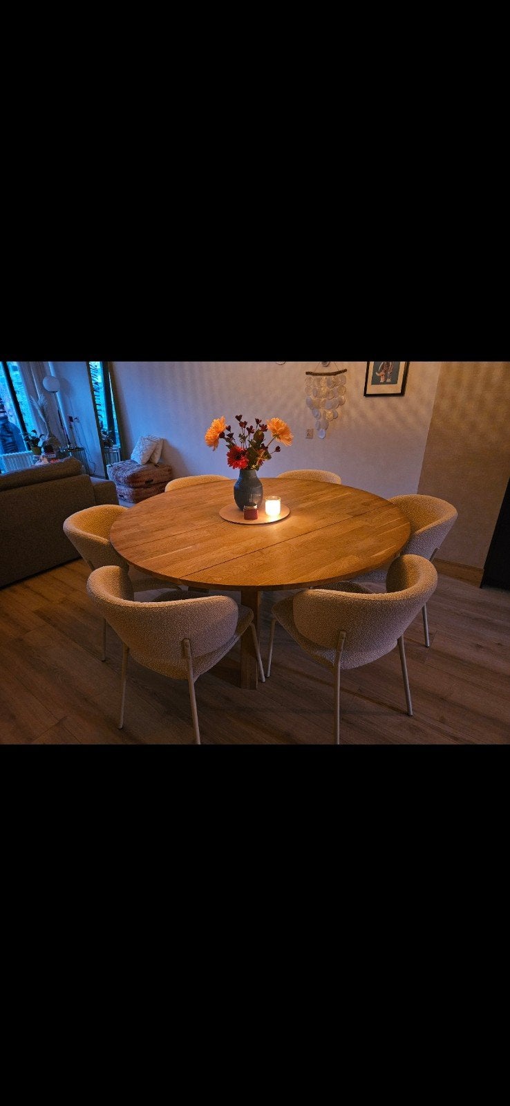 WOOOD Rhonda Eettafel Doorsnee 150 cm, Huis en Inrichting, Tafels | Eettafels, Ophalen, 150 tot 200 cm, Rond, Zo goed als nieuw