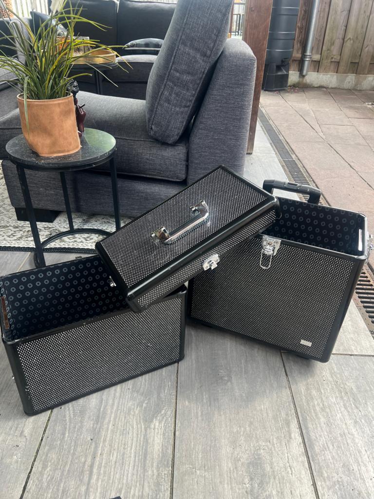 Professionele Kappers/Nagelstyliste Koffer met Wieltjes., Ophalen of Verzenden, Gebruikt, Zwart, Hardcase