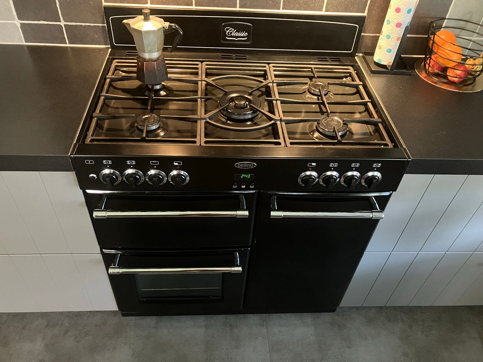 Belling Classic gasfornuis met dubbele oven en grill-oven, Ophalen, Gebruikt, Hete lucht, 60 cm of meer