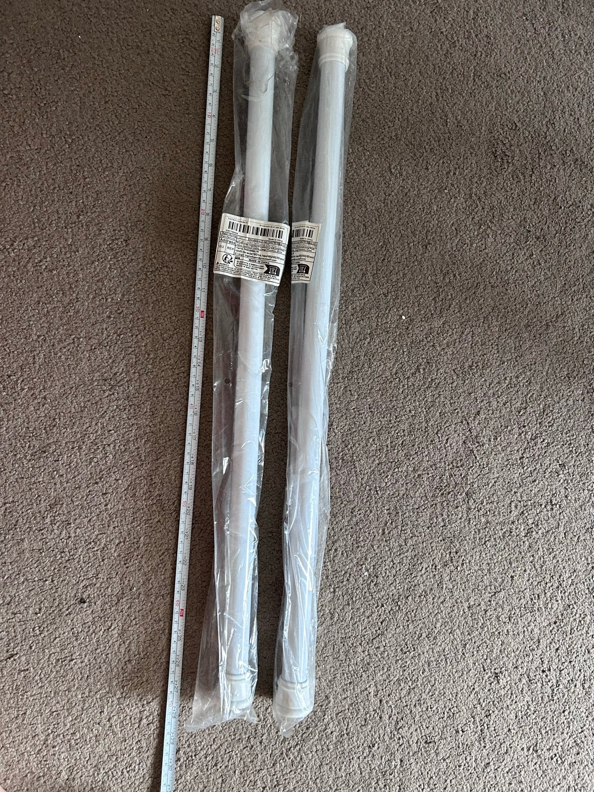 2x Uitschuifbare Gordijnroede Wit (70-120cm), Huis en Inrichting, Wit, Metaal, Nieuw, Ophalen of Verzenden