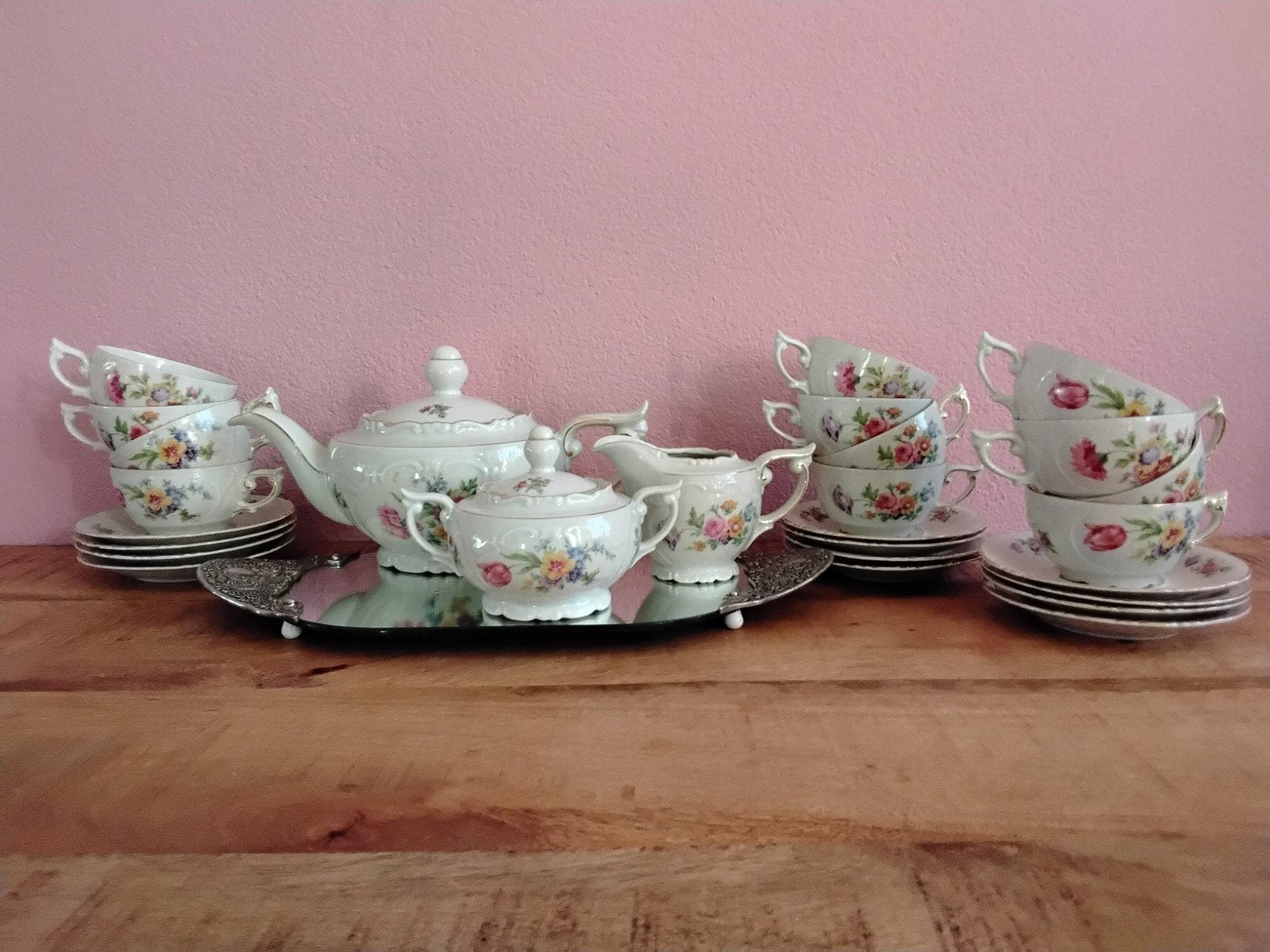 J. G. & Z. H. Handelsmerk theeservies, bloemetjes servies, Antiek en Kunst, Ophalen