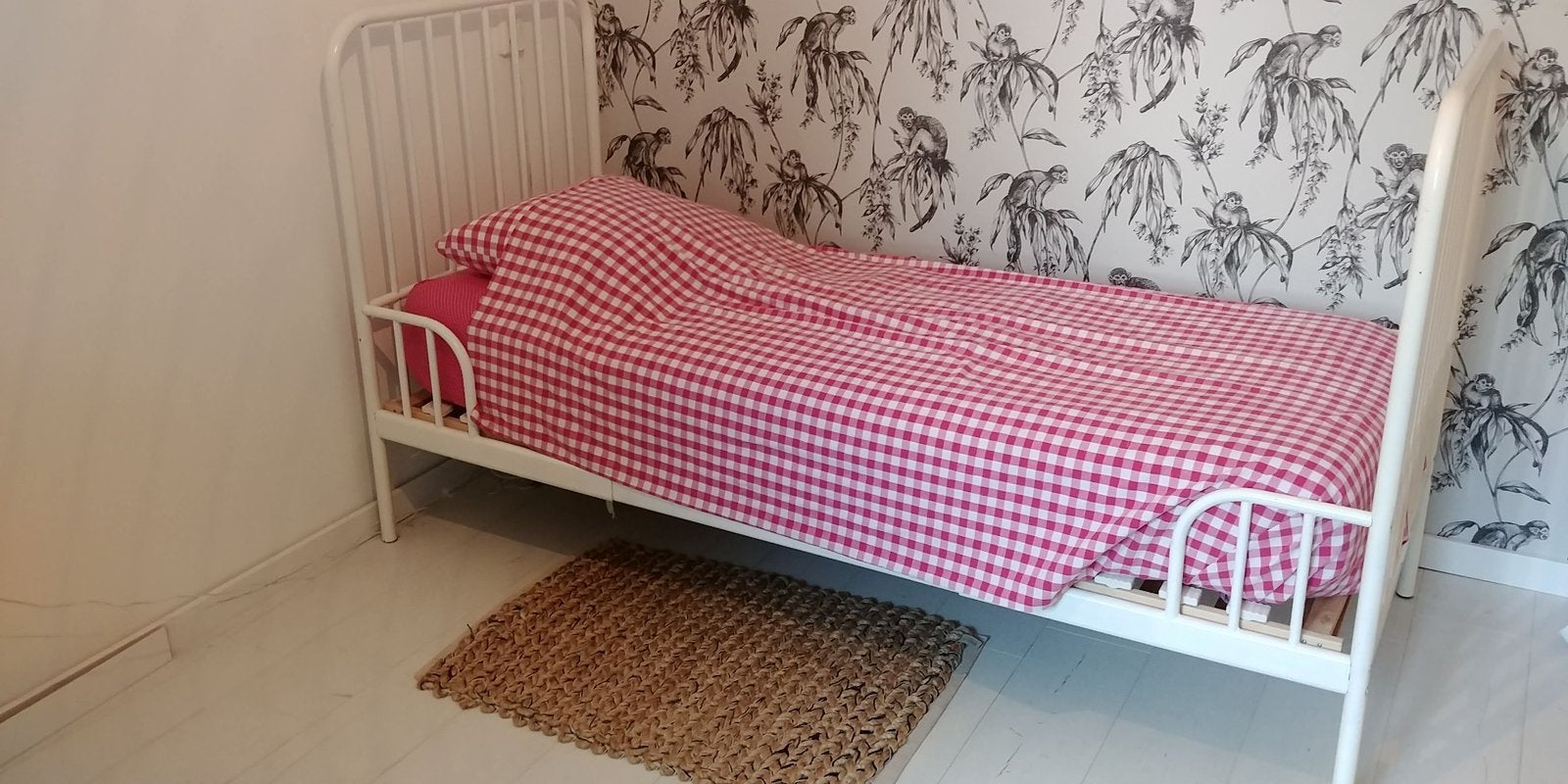 Vintage look 1 persoonsbed (ook uitschuifbaar als peuterbed), Kinderen en Baby's, Ophalen, 85 tot 100 cm, Gebruikt, Lattenbodem