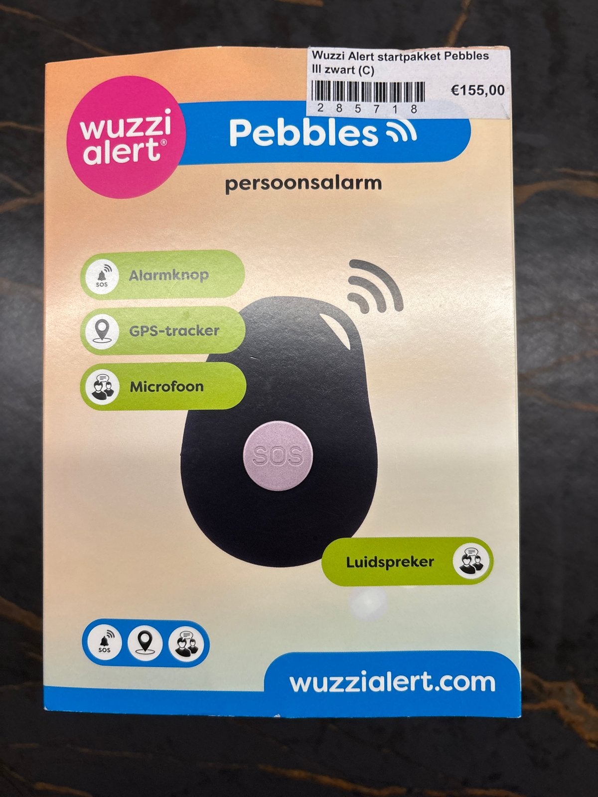 Wuzzi Alert Pebbles Persoonsalarm Zwart Nieuw, Verzenden, Zo goed als nieuw